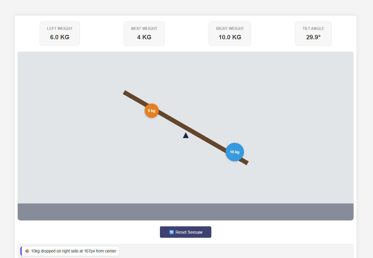 Seesaw Simulation - Web App